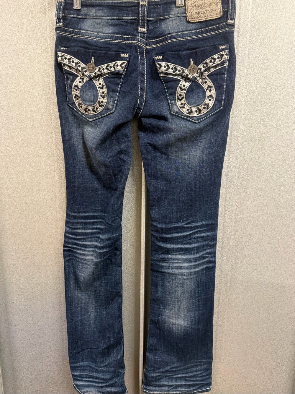 Big Star Sweet Boot Jeans Y2K Low Rise Distressed Flap Pocket 27 - Picture 4 of 9